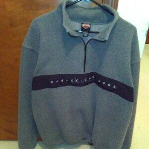 Harley Davidson AD Farrows MC gray fleece zippered pullover Unisex size XL